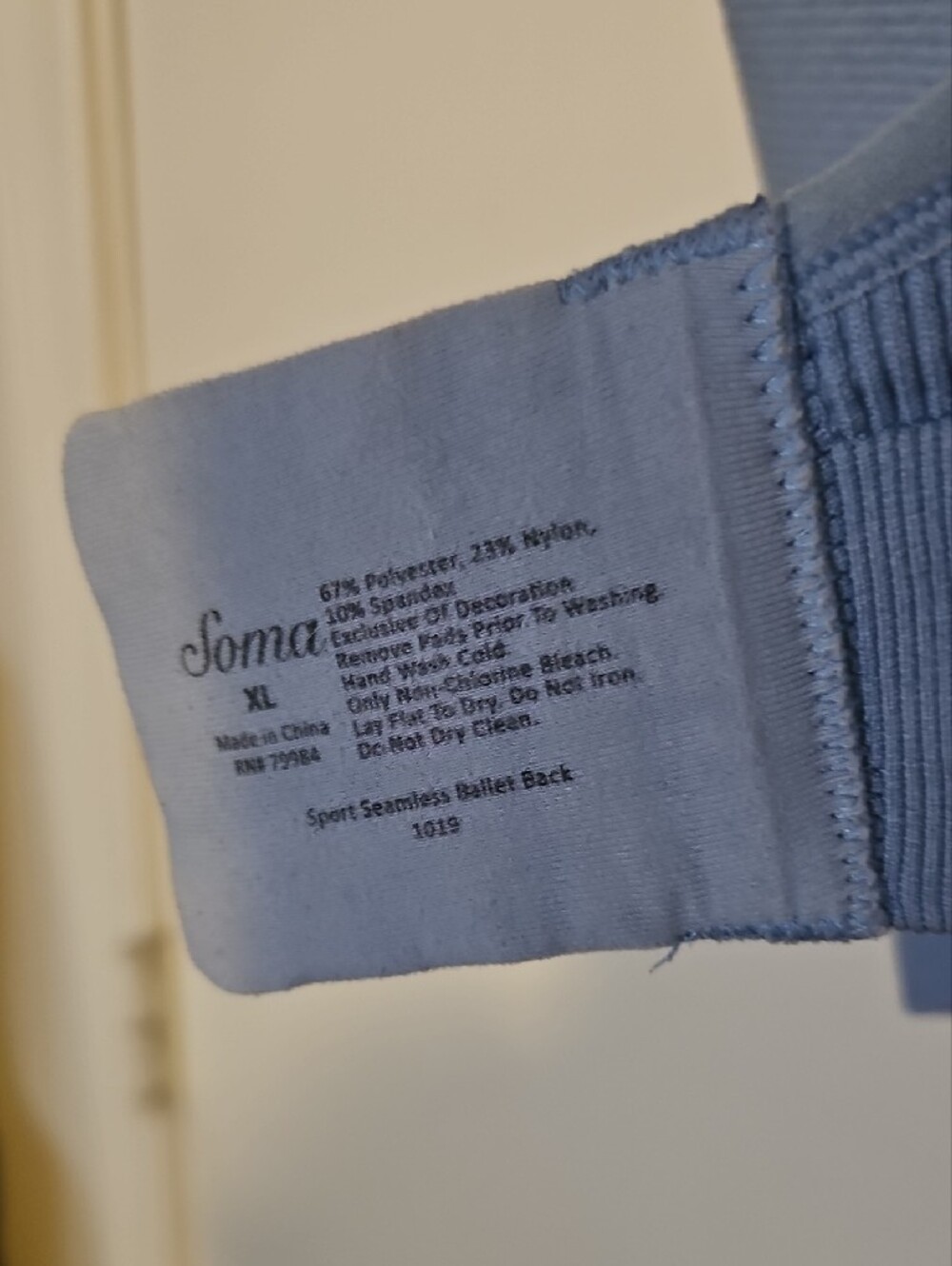 Soma Sport Seamless Bra Powder Blue Size XL - Picture 4 of 9